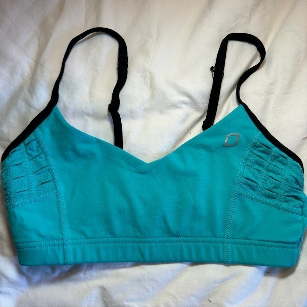 Lorna Jane Sports Bra Small Teal Convertible Straps Adjustable Activewear